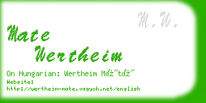 mate wertheim business card